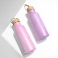 500ml Fashion Wood Cover Portable Stainless Steel Thermos Cup With Rope Outdoor Travel Vacuum Flask Thermal Water Bottle